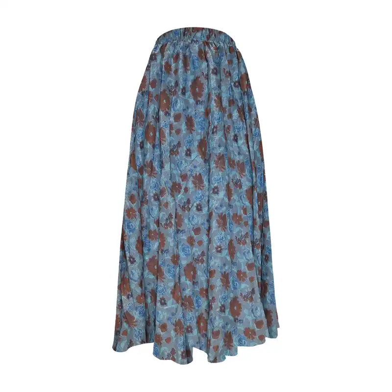 دامن کلوش زنانه مدل H83 رنگ آبی کاربنی