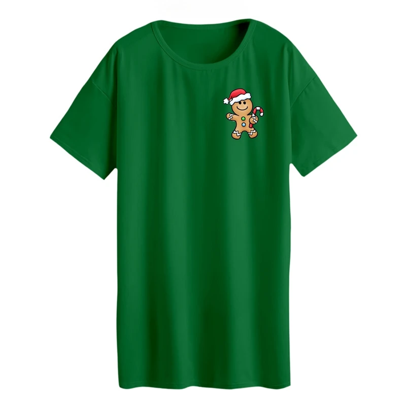 تی شرت لانگ زنانه مدل بیسکوییت کریسمس کد 1