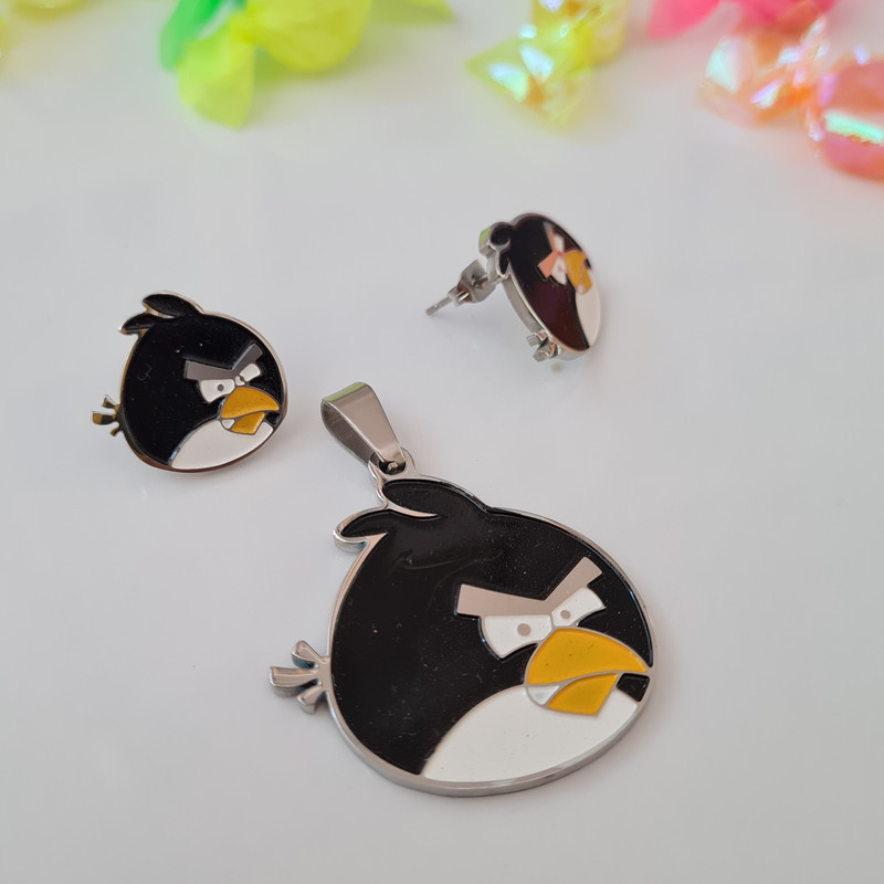 نیم ست دخترانه مدل پرنده های عصبانی