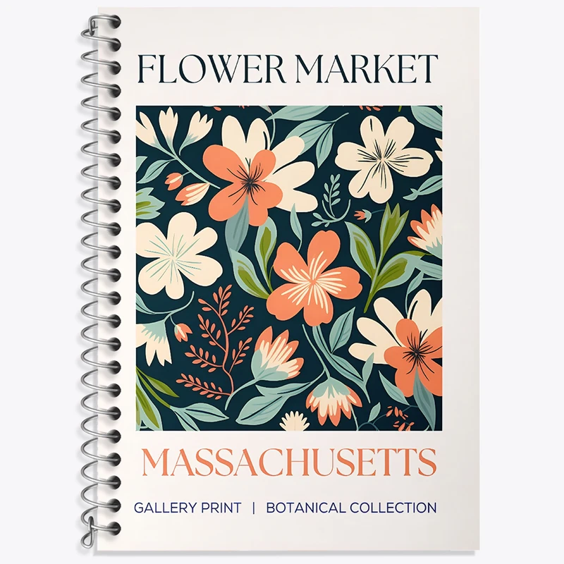 دفتر زبان 50 برگ خندالو مدل سه خط طرح گل گلی کد N5330