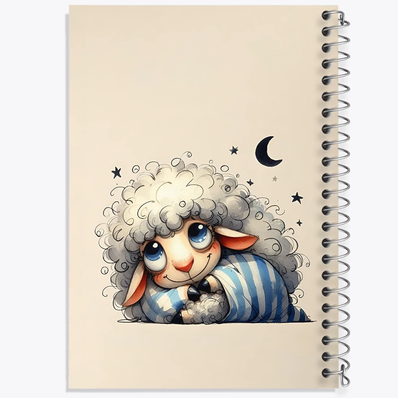 دفتر ژورنال نویسی 50 برگ خندالو مدل نقطه ای طرح گوسفند کیوت کد N5506