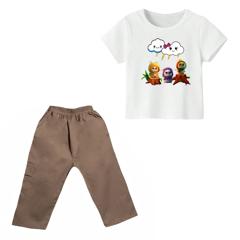 ست تی شرت و شلوارک دخترانه مدل خرگوش کد 10