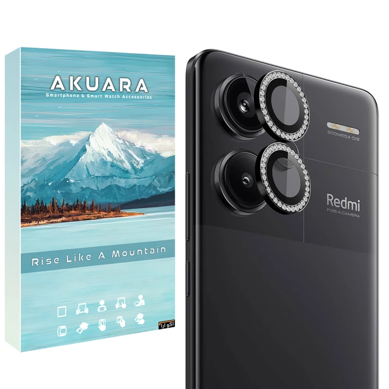 محافظ لنز دوربین رینگی آکوآرا مدل Ring Diamond STL مناسب برای گوشی موبایل شیائومی Redmi Note 13 Pro plus