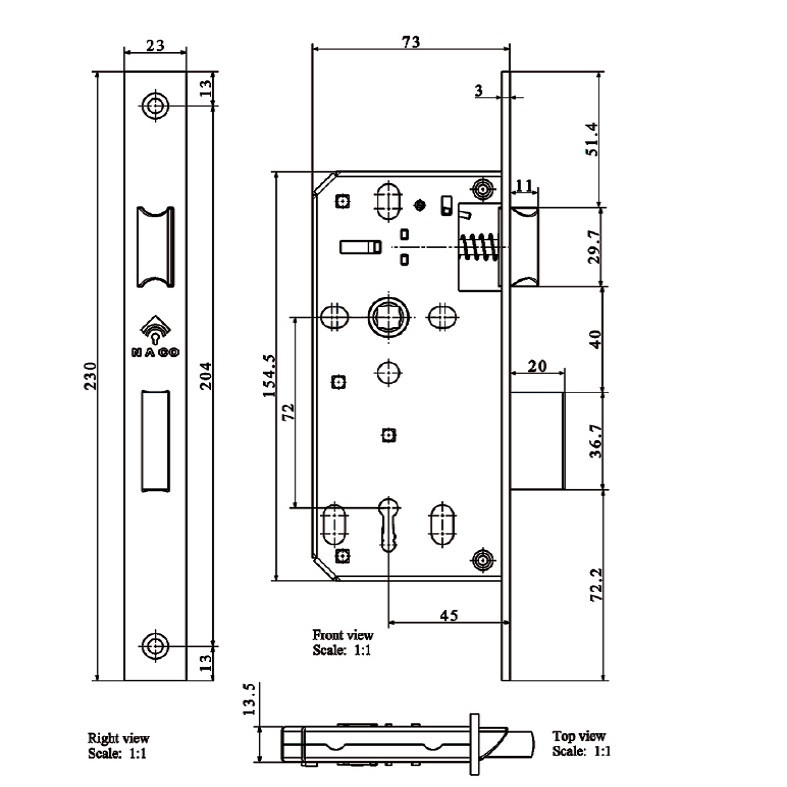 قفل در سوئیچی ناکو مدل سایلنت