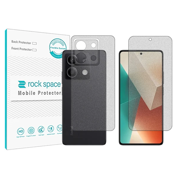 محافظ صفحه نمایش مات راک اسپیس مدل HyMTT مناسب برای گوشی موبایل  شیائومی  Redmi Note 13  به همراه محافظ پشت