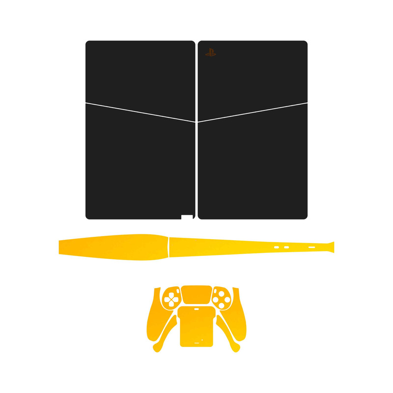 برچسب کنسول و دسته بازی PS5 Slim Digital Edition ماهوت مدل Matte Black_Deep Mustard
