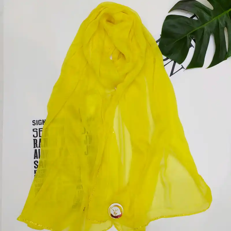 شال زنانه مدل مجلسی حریر ساده پولک دوزی