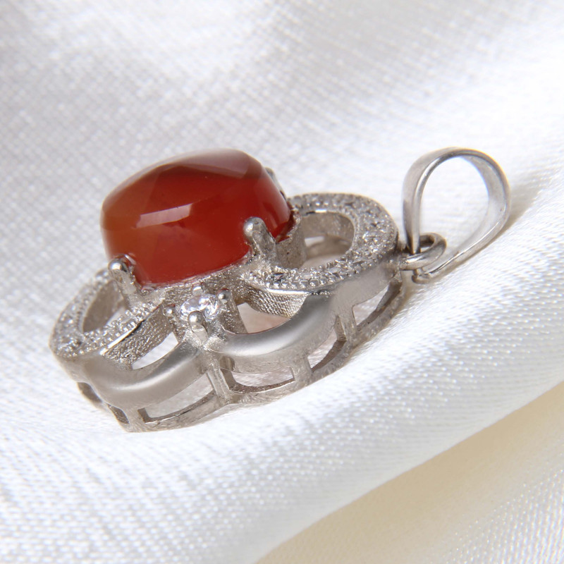 آویز گردنبند نقره زنانه مدل سنگ عقیق کد PKR_247