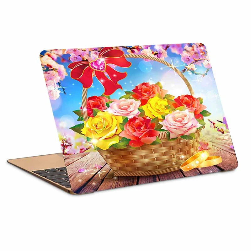 استیکر لپ تاپ طرح  سبد گل کد p-1214 مناسب برای لپ تاپ 15.6 اینچ