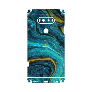 MAHOOT Turquoise marblewith golden streaks-FullSkin Cover Sticker for LG V20