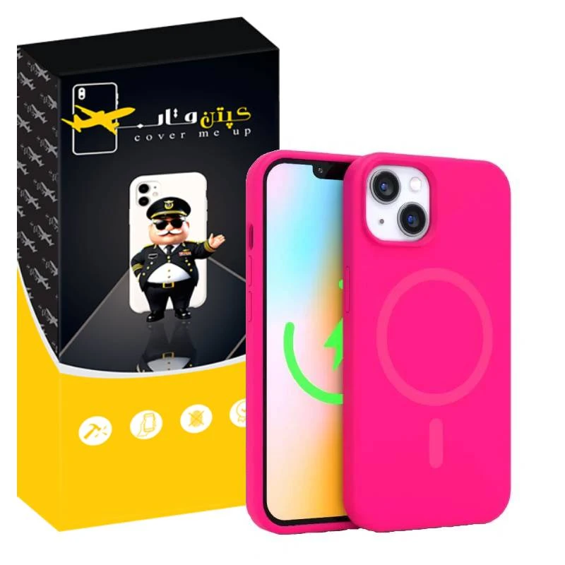 کاور کپتن قاب مدل سیلیکونی پاک کنی مگ سیف دار مناسب برای گوشی موبایل اپل iPhone 13 / iPhone 14