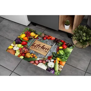 پادری مدل سه لایه رویه مخمل طرح آشپزخانه کد S606 سایز 75x45 سانتی متر