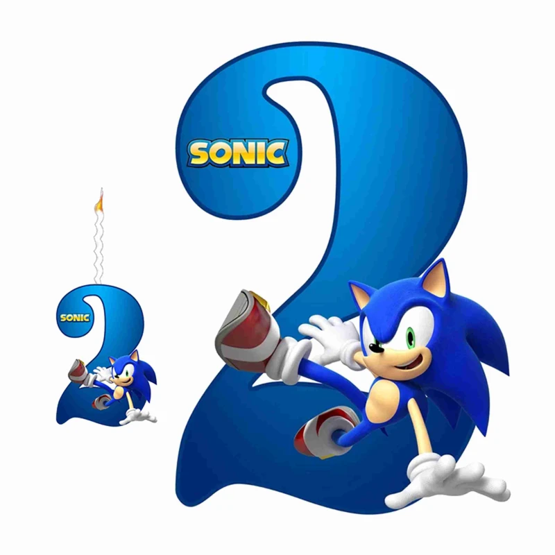 استند تولد مدل عدد 2 طرح سونیک به همراه شمع