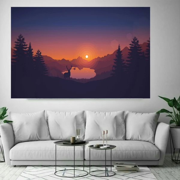 پوستر دیواری طرح گرافیکی غروب مدل ZB205