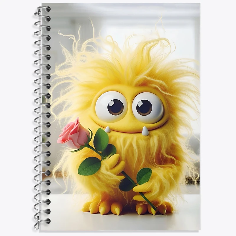 دفتر زبان 50 برگ خندالو مدل سه خط طرح هیولای بامزه کد F5718