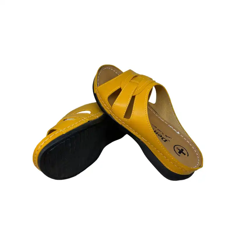 دمپایی زنانه مدل DZR 121 ZRB بیاله رنگ زرد