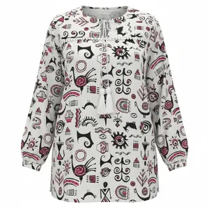 مانتو جلو بسته زنانه مدل یقه منگوله مصری کد Oa0174-1