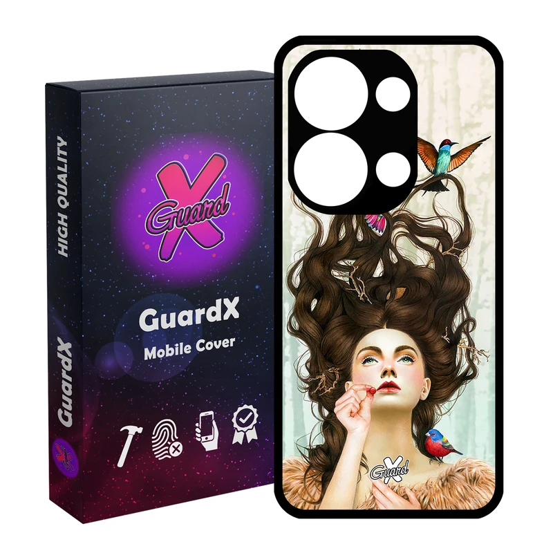کاور گارد ایکس طرح Girl مدل Glass10290 مناسب برای گوشی موبایل شیائومی Redmi Note 13 4G