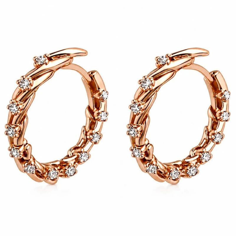 گوشواره حلقه ای زنانه ژوپینگ مدل نگین دار کد A113