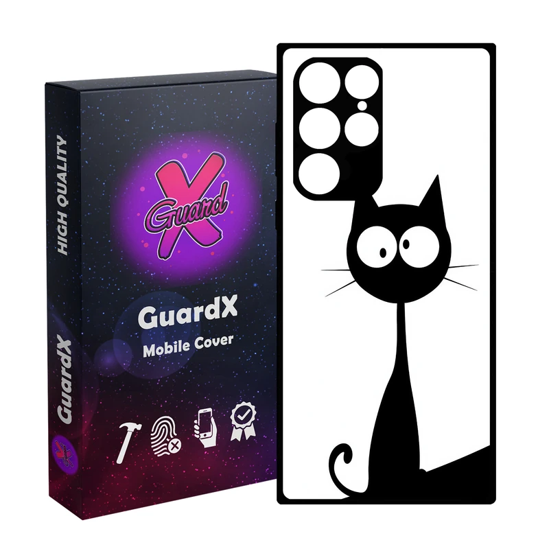 کاور گارد ایکس طرح گربه مدل Glass10728 مناسب برای گوشی موبایل سامسونگ Galaxy S23 Ultra