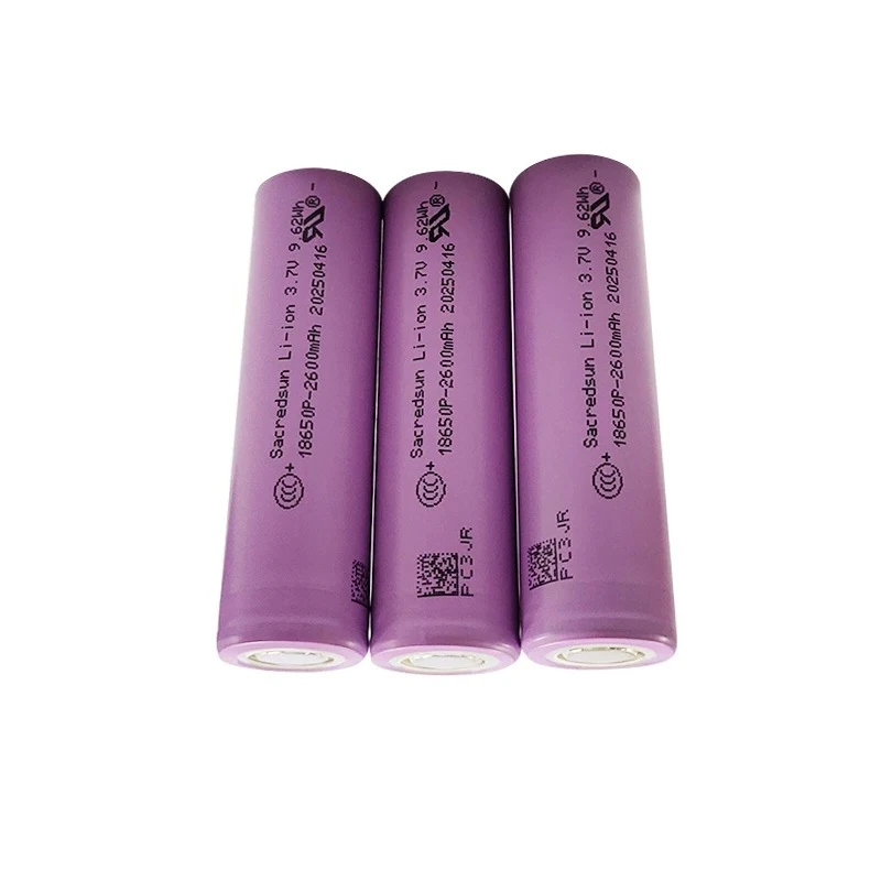 باتری لیتیومی قابل شارژ مدل sacredsum 18650p ظرفیت 2600 میلی آمپرساعت بسته 3 عددی