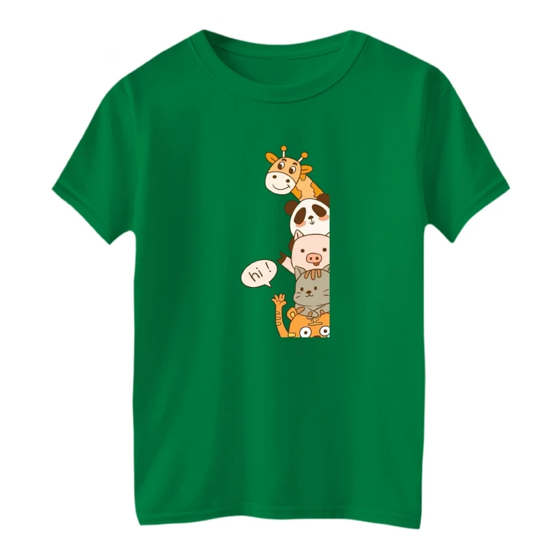 تی شرت آستین کوتاه بچگانه مدل حیوانات بامزه