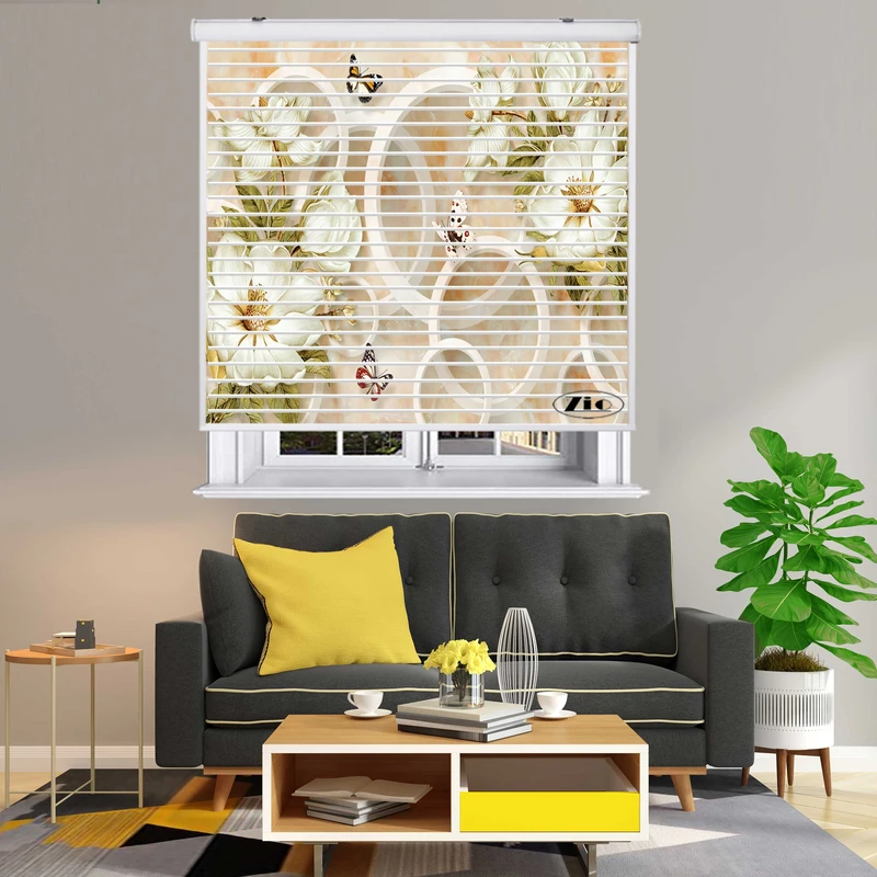 پرده زبرا زیو مدل سیلوئت 3D1251 سایز 150x150 سانتی متر