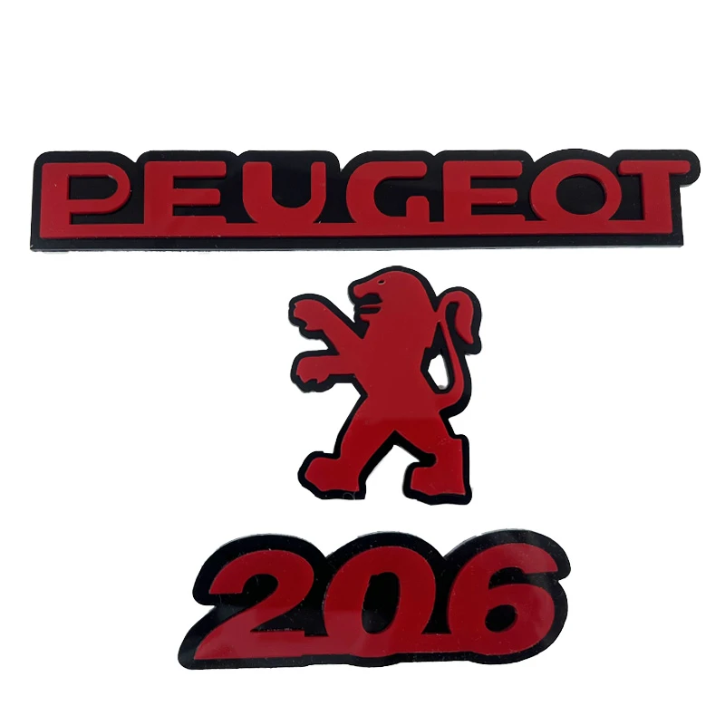 آرم صندوق عقب خودرو کالانیکس مدل ARM-206RED-1099 مناسب برای پژو 206 مجموعه 3 عددی 