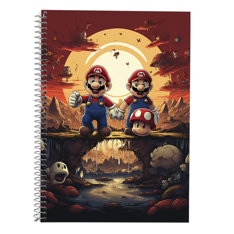 دفتر زبان 50 برگ مدوپد مدل سه خط طرح سوپرماریو super mario کد DF2828