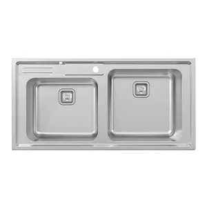 سینک ظرفشویی استیل توکار دو لگنه پلی استیل مدل 405 کد 166