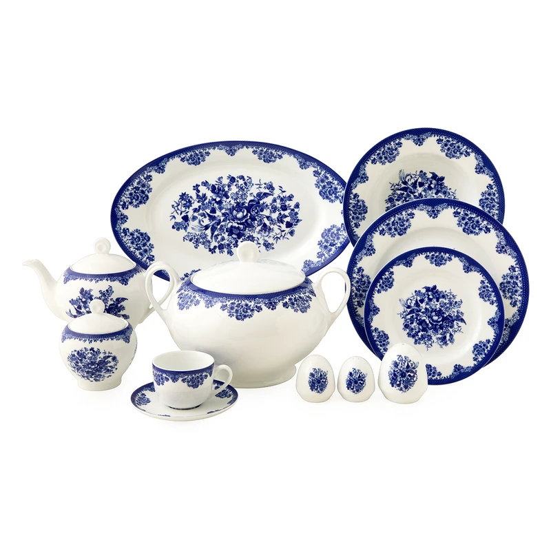 سرویس غذاخوری 102 پارچه 12 نفر چینی زرین ایران مدل فلورانس سری ایتالیا اف درجه یک