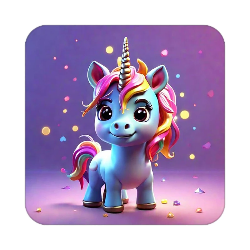 زیر لیوانی کاکتی طرح اسب تک شاخ و یونیکورن مدل mp30887