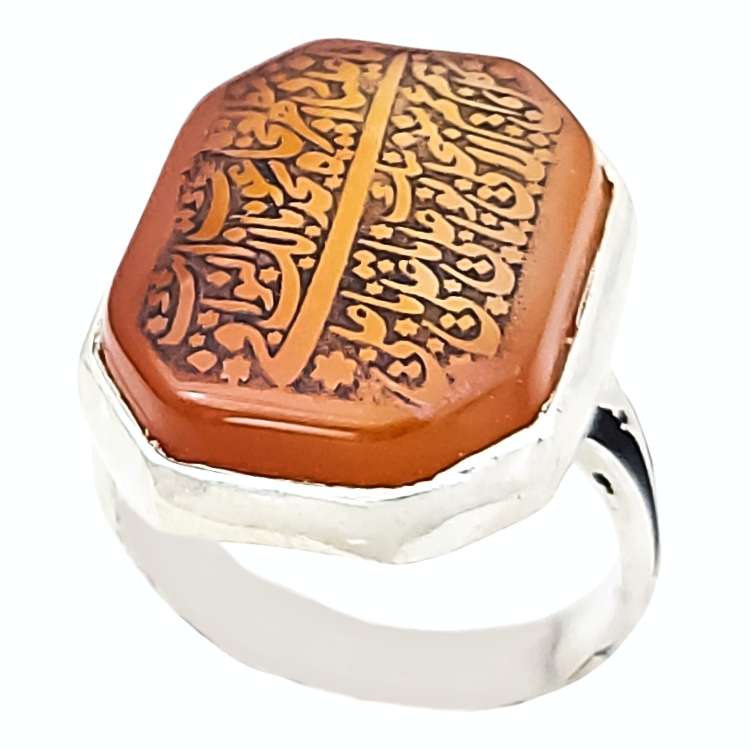 انگشتر نقره مردانه مدل عقیق ناد علی (ع) کد VA6463
