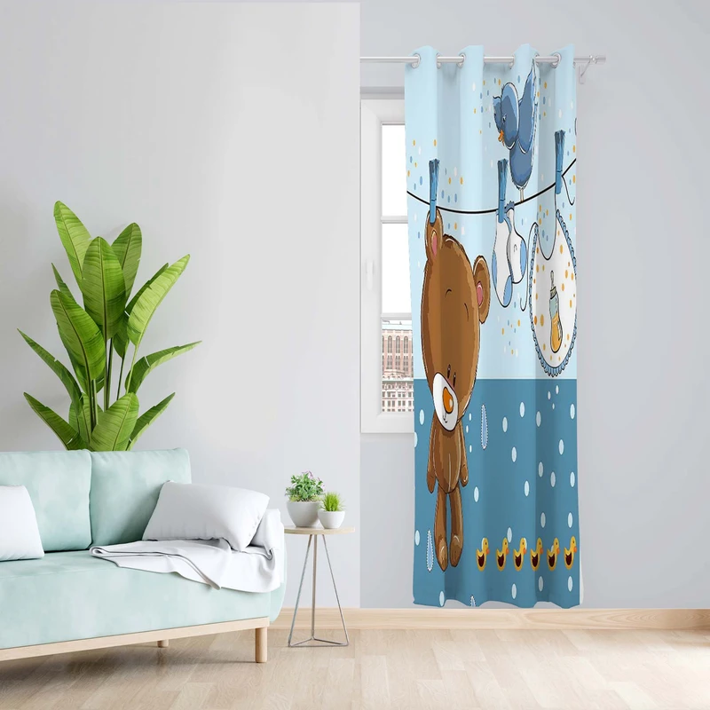 پرده طرح کودک مدل مخمل پانچی کد 5097 z سایز 140x200 سانتی متر