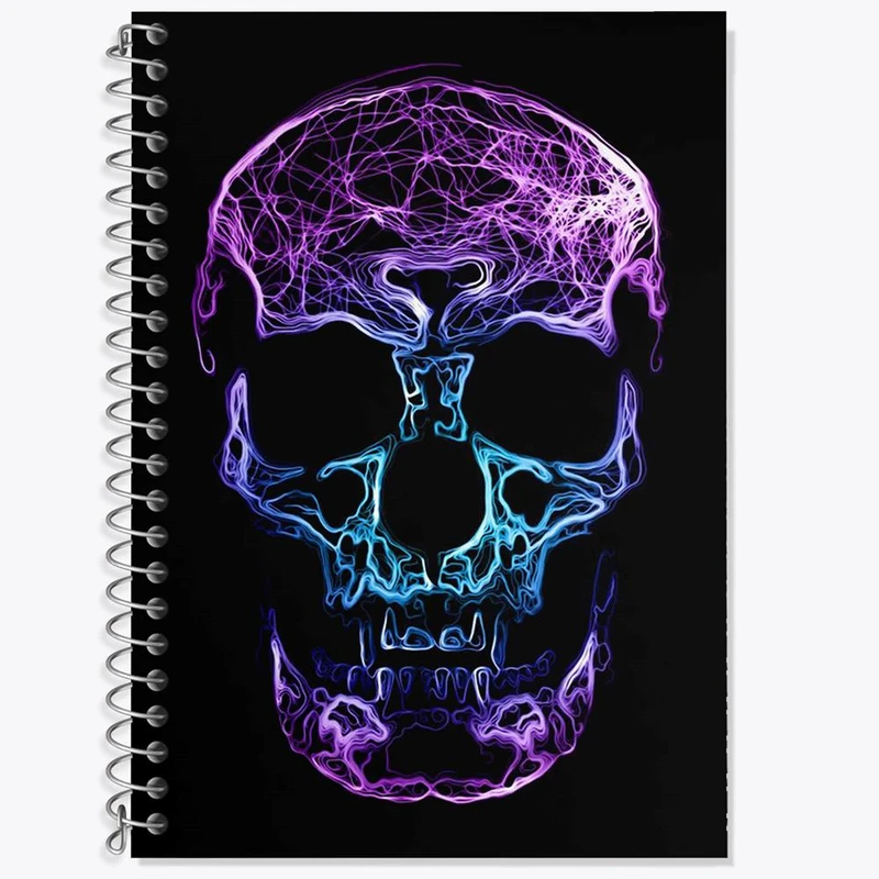 دفتر زبان 50 برگ خندالو مدل سه خط طرح اسکلت Skleton کد 1193