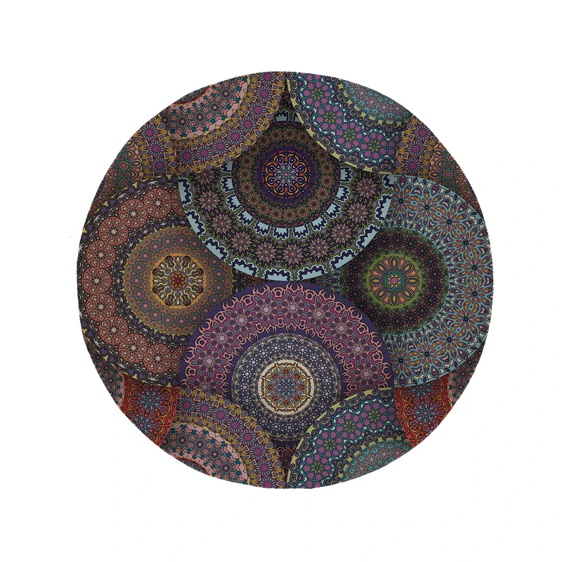 پادری مدل دایره طرح فرش کد 5425 سایز 90 × 90 سانتی متر