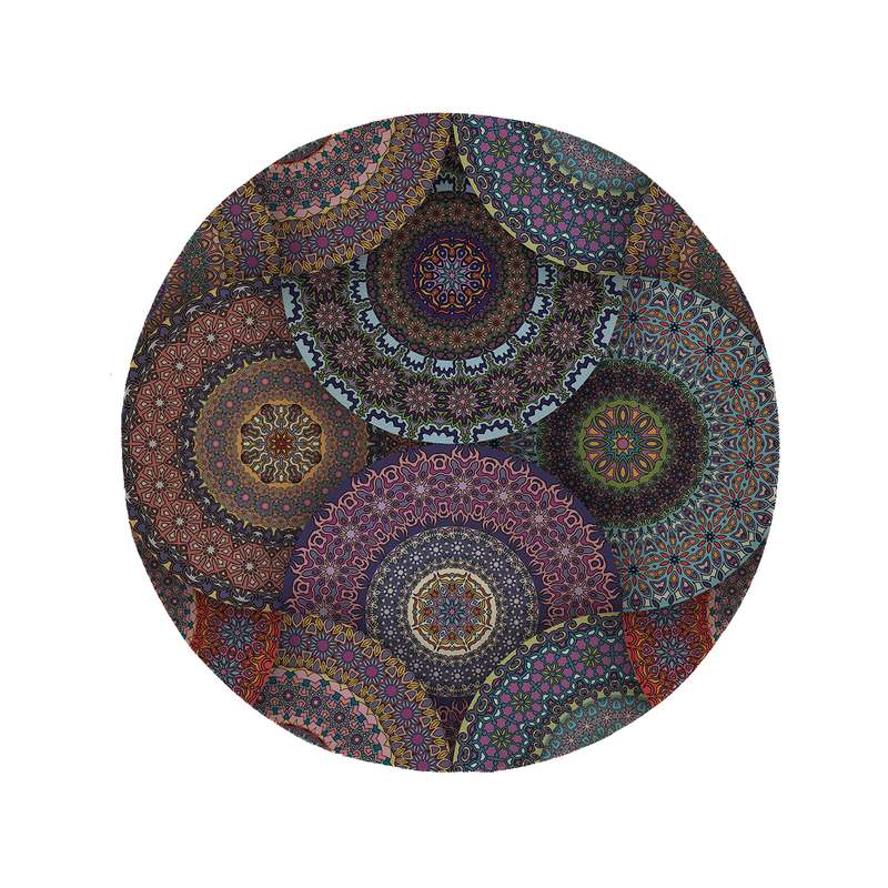 پادری مدل دایره طرح فرش کد 5425 سایز 90 × 90 سانتی متر