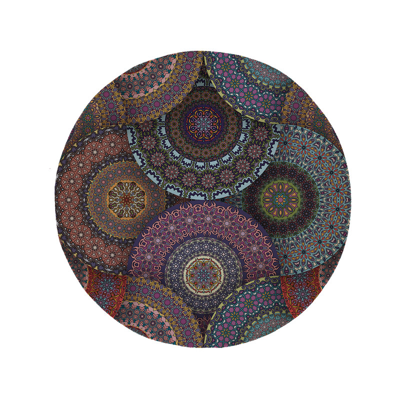پادری مدل دایره طرح فرش کد 5425 سایز 90 × 90 سانتی متر