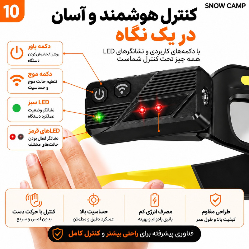عینک ایمنی اسنو کمپ مدل سنسور دار