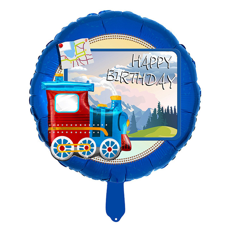 بادکنک فویلی لاکی بالونز مدل قطار طرح Happy Birthday کد 1292