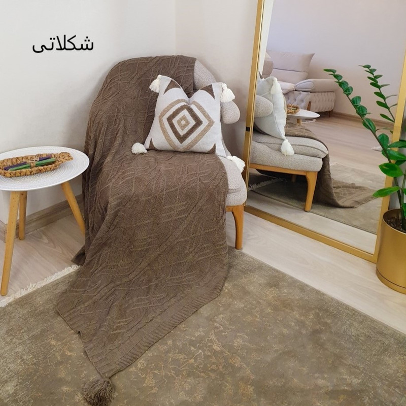 شال مبل ایکیان هوم مدل شقایق سایز 165x185 سانتی متر