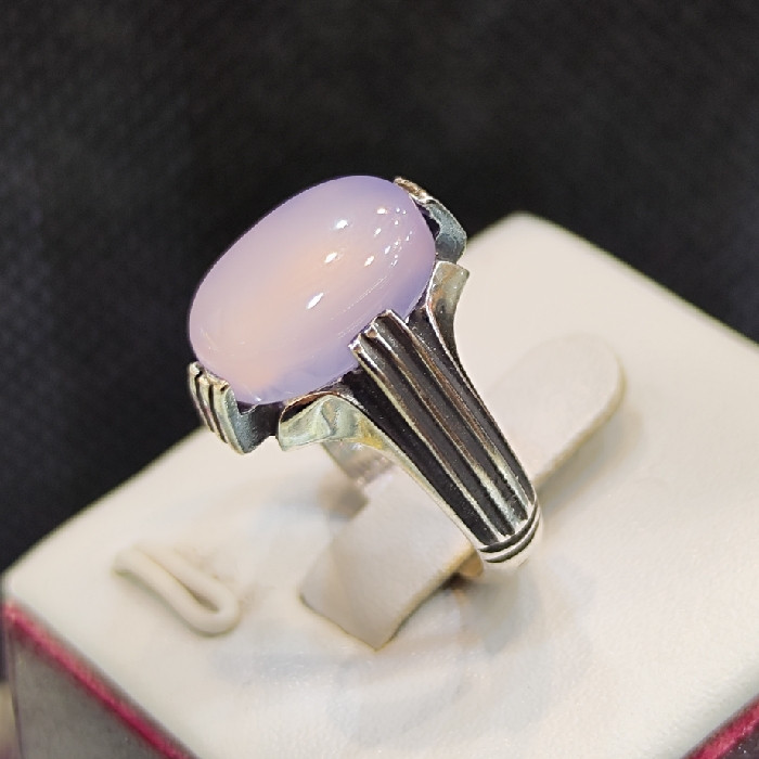 انگشتر نقره مردانه مدل سنگ عقیق کبود کد 13