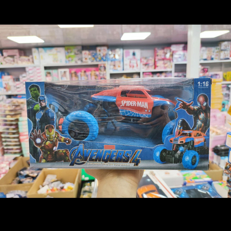 ماشین بازی کنترلی مدل آفرود طرح مرد عنکبوتی اسپایدرمن