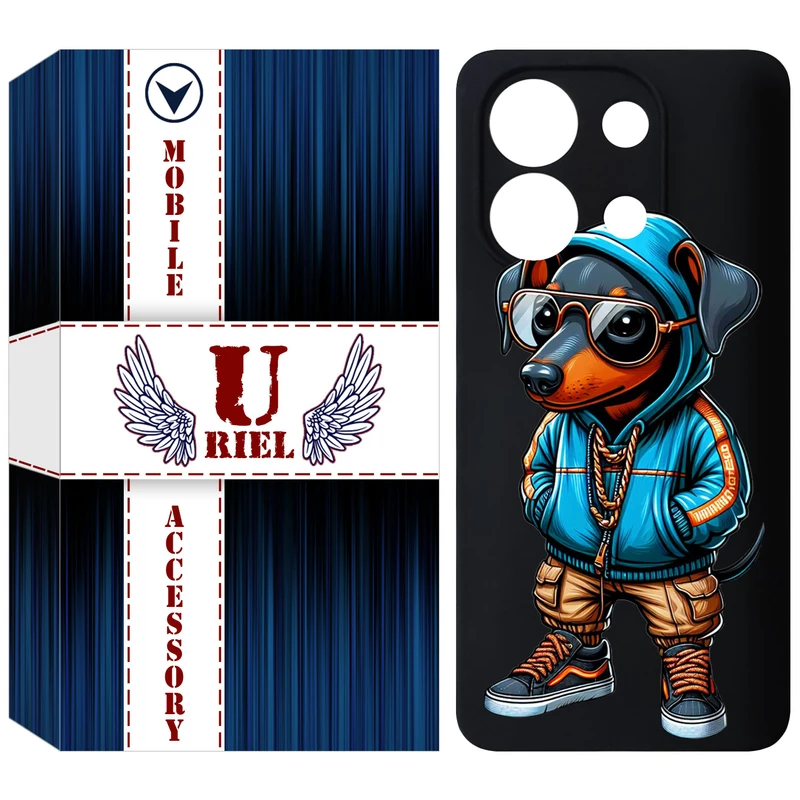 کاور یوریل قاب مدل KSH کد 49 طرح سگ مناسب برای گوشی موبایل شیائومی Redmi Note 13 4G