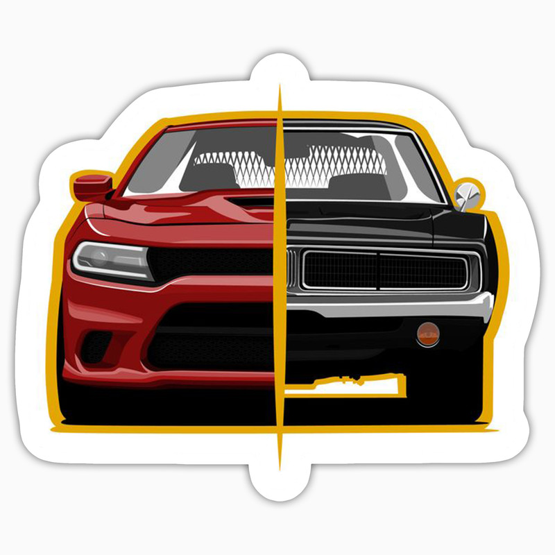 استیکر لپ تاپ و موبایل بووم طرح ماشین مدل Dodge RB کد LA47