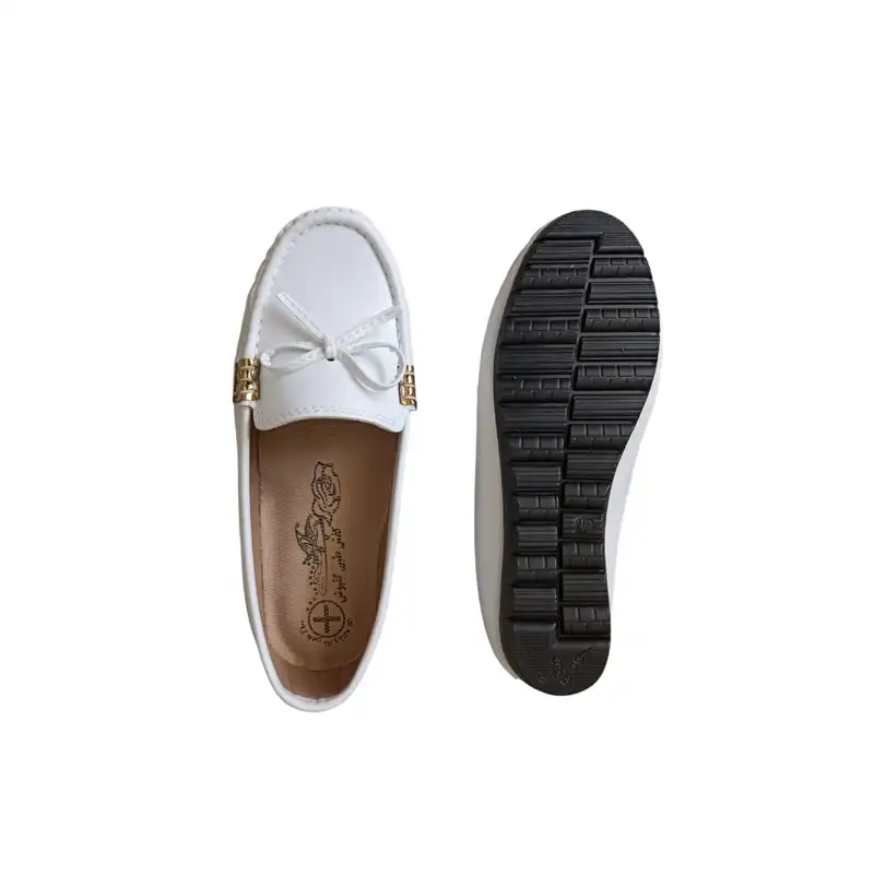 کفش روزمره زنانه مدل گلپوش رنگ سفید