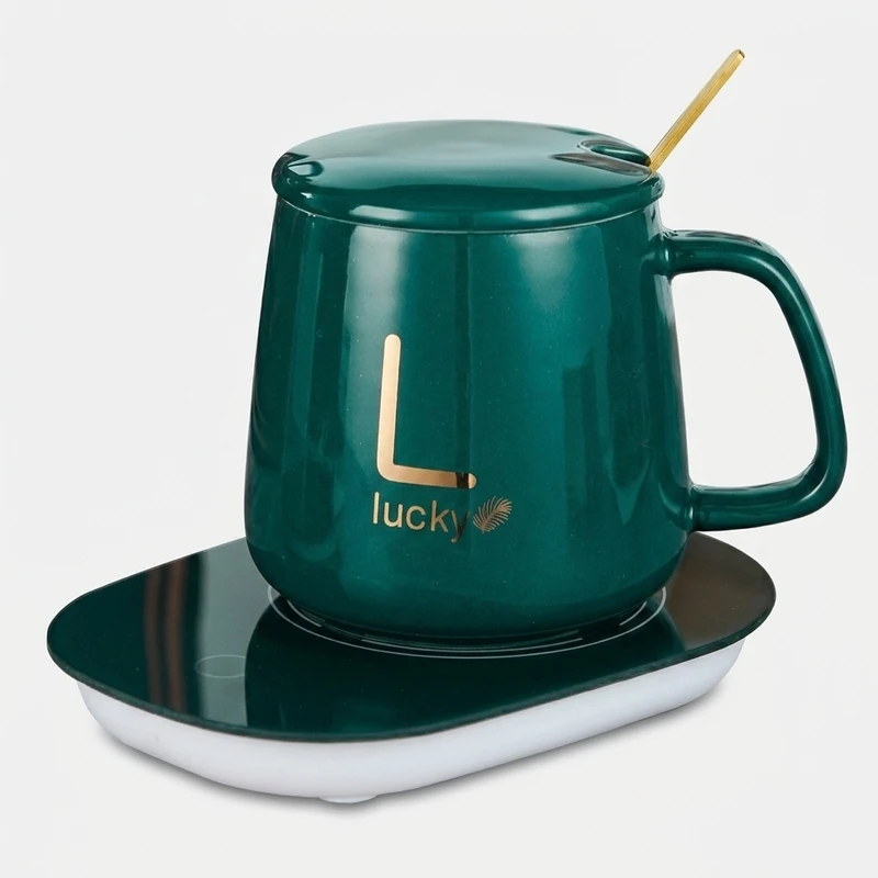 ماگ لاکی مدل Warmer Cup به همراه صفحه گرم کن برقی