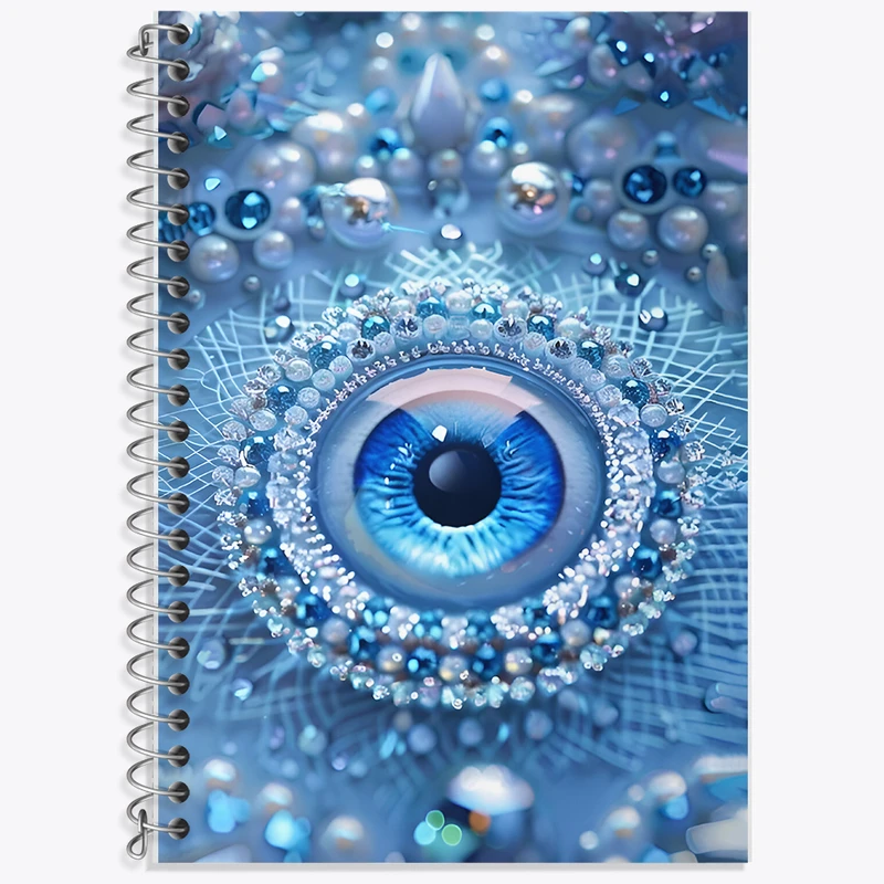 دفتر زبان 50 برگ خندالو مدل دو خط طرح چشم نظر کد F7857