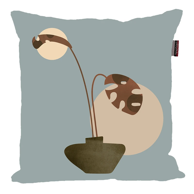 کوسن پاد آفرین مدل مینیمال طرح برگ گلدان کد PK30509