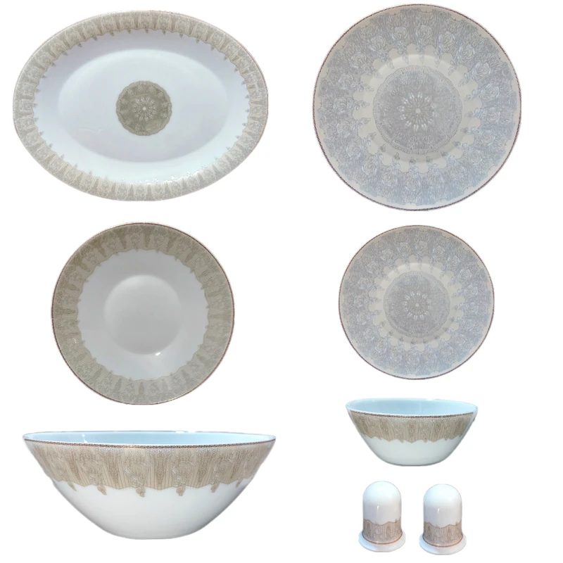 سرویس غذاخوری اوپال 28 پارچه 6 نفر پارس اپال مدل آلیس